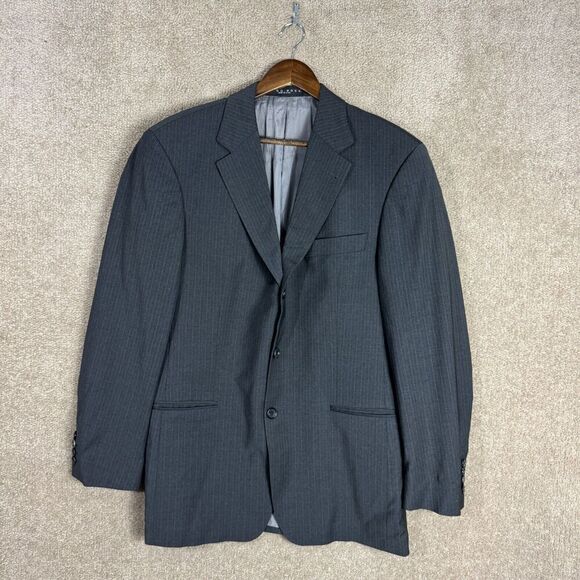 Hugo Boss Einstein Sigma Sport Coat‎ Mens 38 Gray Stripe Wool Blazer Suit Jacket - Picture 1 of 11